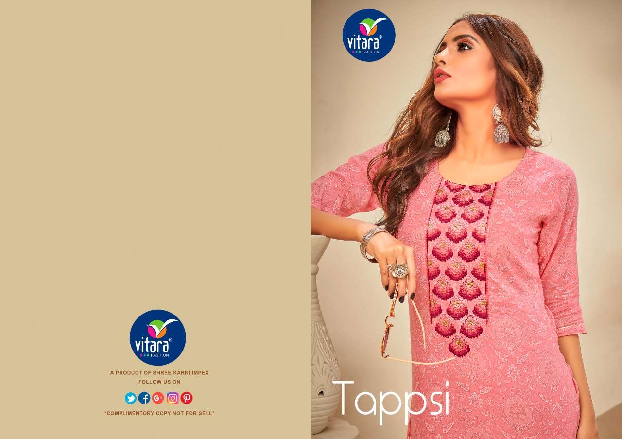 EMBROIDERY  KURTI WITH PANT  BY VITARA FASHION - TAAPSI 