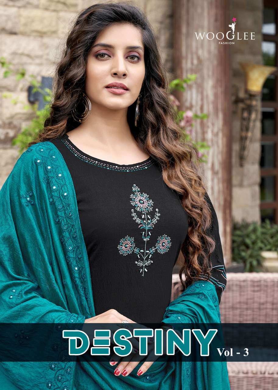 EMBROIDERY KURTI WITH PANT & DUPATTA BY WOOGLEE BY MITTOO - DESTINY VOL 3