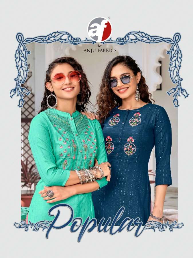 AF POPULAR VOL 1 COTTON EMBROIDERY KURTI WITH COTTON PANT WHOLESALER AND DEALER