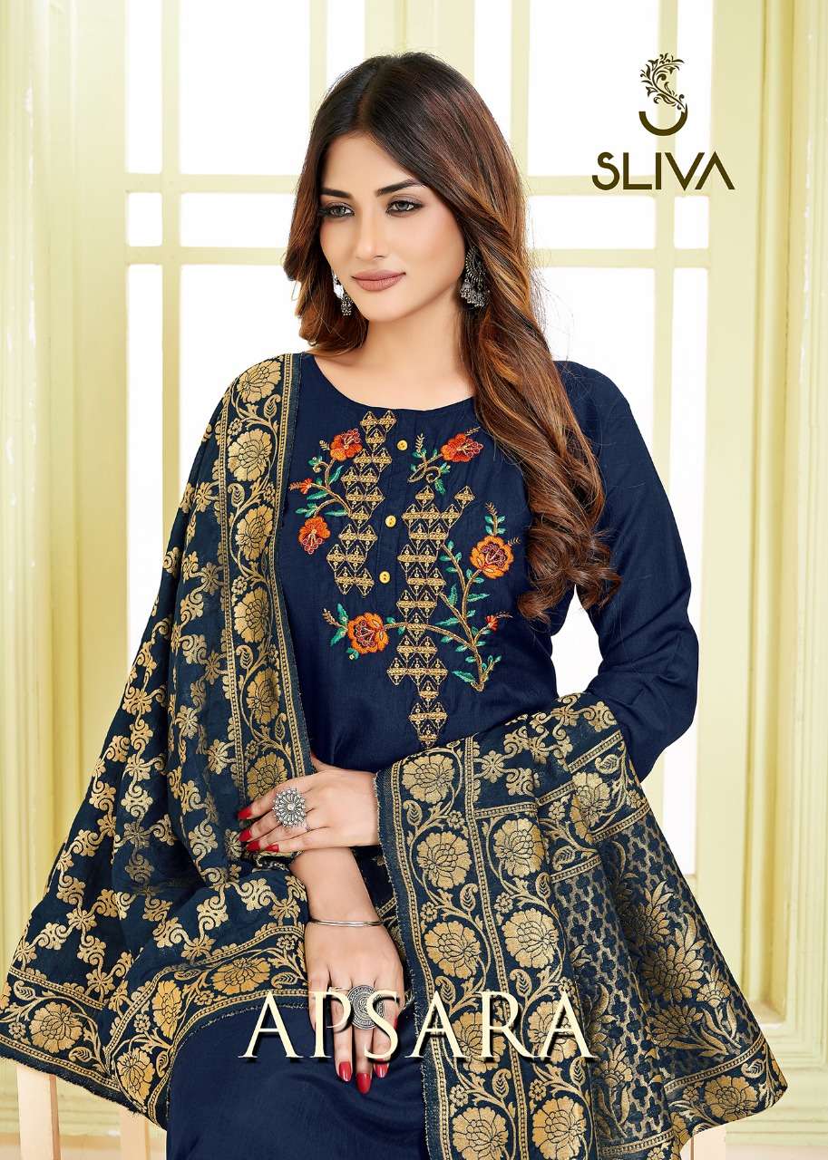 APSARA MUSLIN KURTI PANT DUPATTA BY SLIVA WHOLESALER AND DEALER