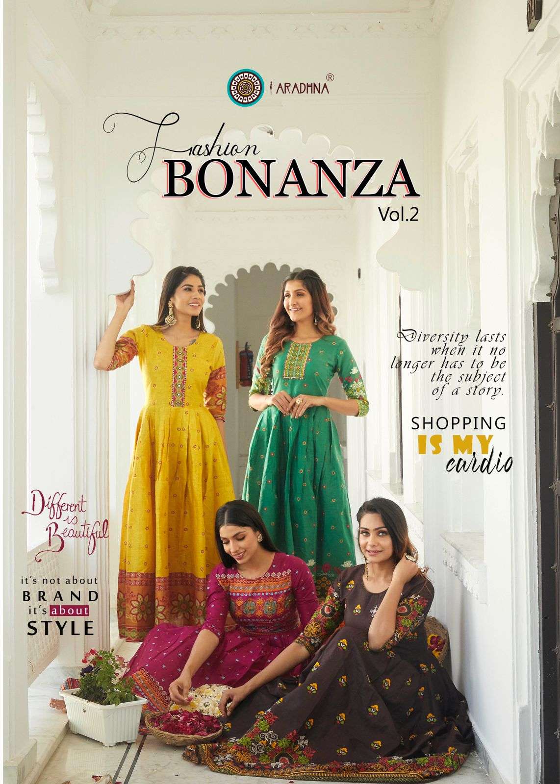 ARADHNA FASHION BONANZA VOL 2 14 KG RAYON LONG GOWN KURTI WHOLESALER AND DEALER