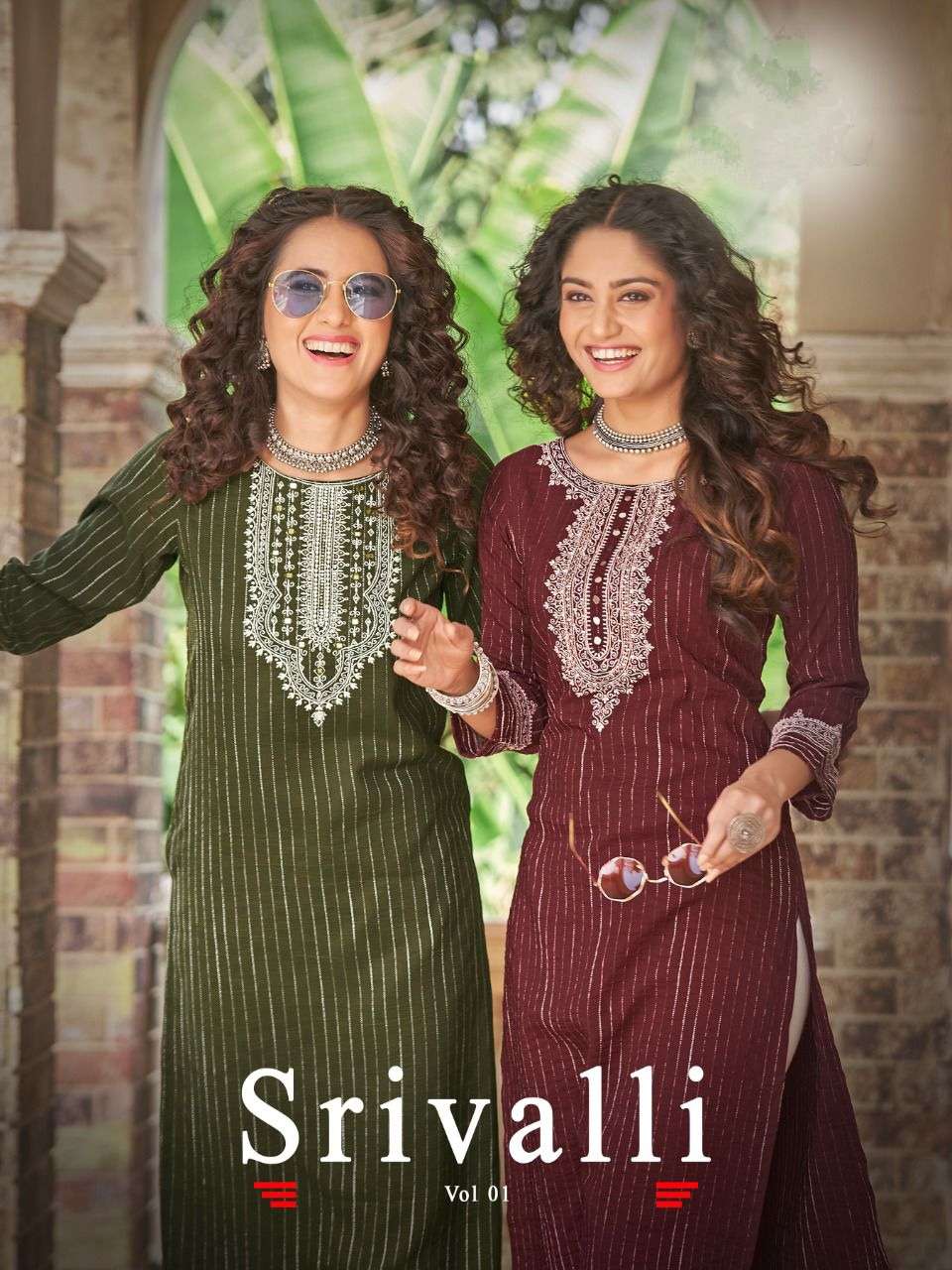  FANCY RAYON WITH EMBROIDERY WITH ORIGNAL MIRROR WORK KURTI BY LADIES FLOVER - SRIVALI