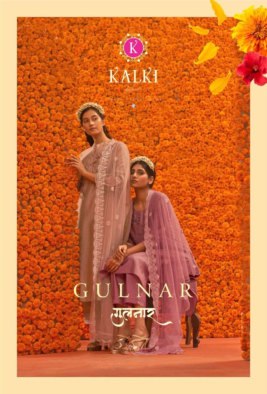 GULNAR PURE VISCOSE SILK HAND WORK KURTI WITH SILK PLZAO PANT & SEQUNCE DUPPTA BY KALKI FASHION BRAN...