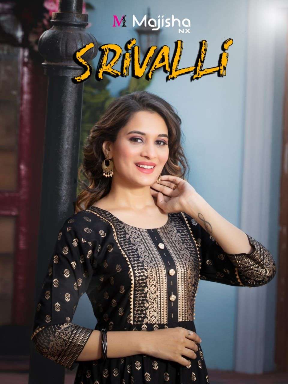 MAJISHA NX SRIVALLI VOL 1 14 KG RAYON WITH FOIL PRINT LONG KURTI WHOLESALER AND DEALER