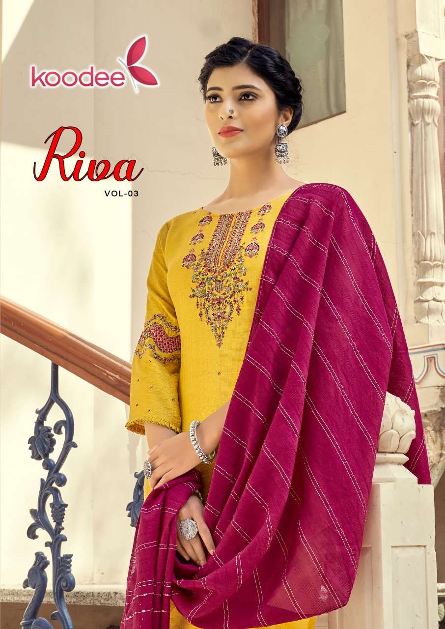 RIZA VOL-3 KURTI PANT DUPATTA BY KOODEE WHOLESALER AND DEALER