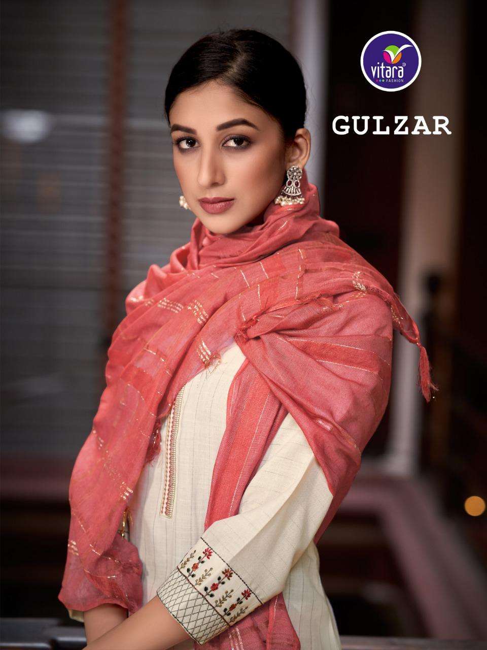 VITARA FASHION GULZAR EMBROIDERY HEAVY LUREX KURTI WITH MAGIC SLUB  PANT & CHANDERI DUPATTA WHOLESAL...