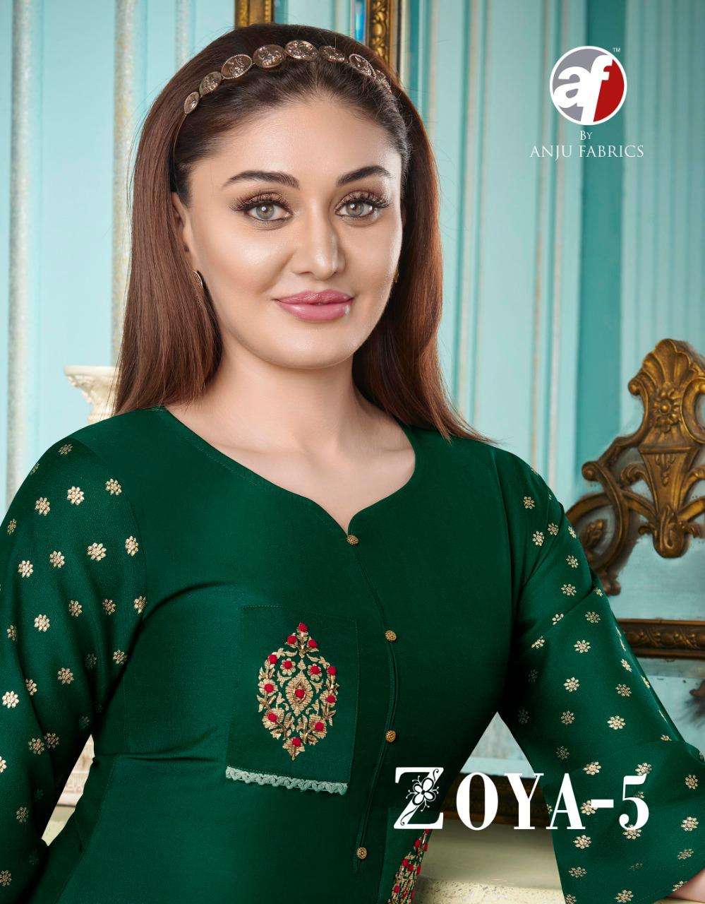 ZOYA VOL 5 BY AF BRAND BAMBER SILK HANDWORK KURTI WITH PLAZZO PANT WHOLESALE AND DEALER