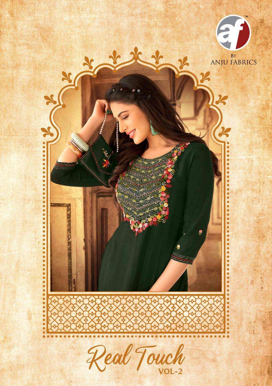 AF REAL TOUCH VOL. 2 - KURTI WITH BOTTOM - BY ANJU FABRICS STOCK OUT BRAND WHOLESALER AND DEALER