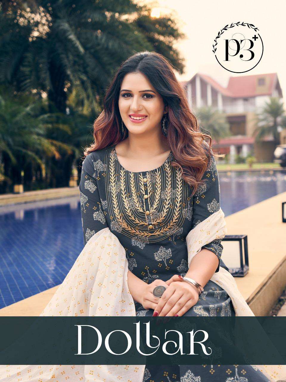 DOLLAR BY P3+ BRAND EMBROIDERY & GOTTA PATTI WORK KURTI WITH COTTON  PANT &  MULL COTTON DUPATTA WHO...