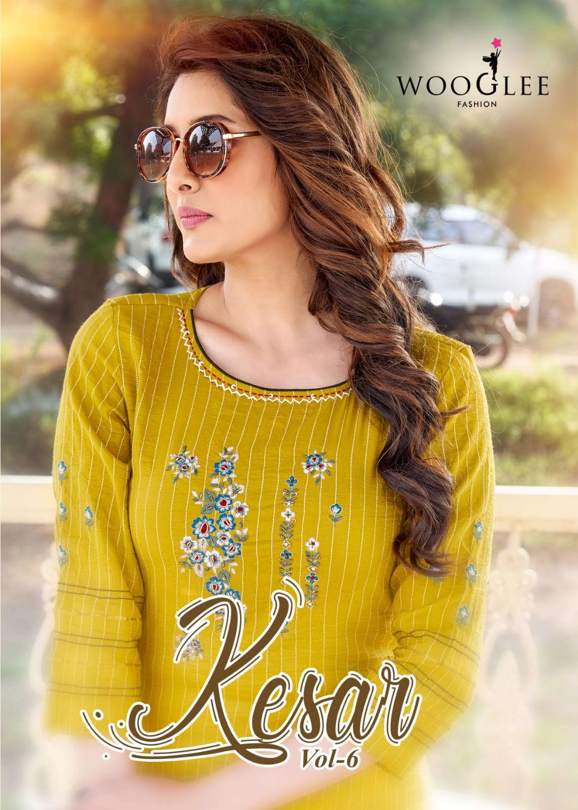 KESAR VOL 6 BY WOOGLEE BRAND EMBROIDERY AND HANDWORK KURTI WITH COTTON PANT WHOLESALER AND DEALER