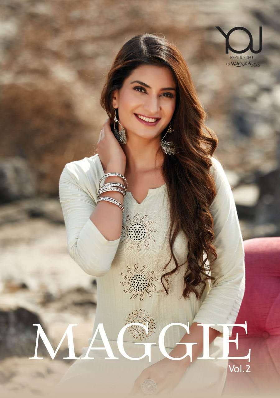 MAGGIE VOL 2 BY WANNA BRAND PURE RAYON HEAVY STRIPES PRINT WITH SWAROVSKI WORK KURTI  WHOLESALER AND...