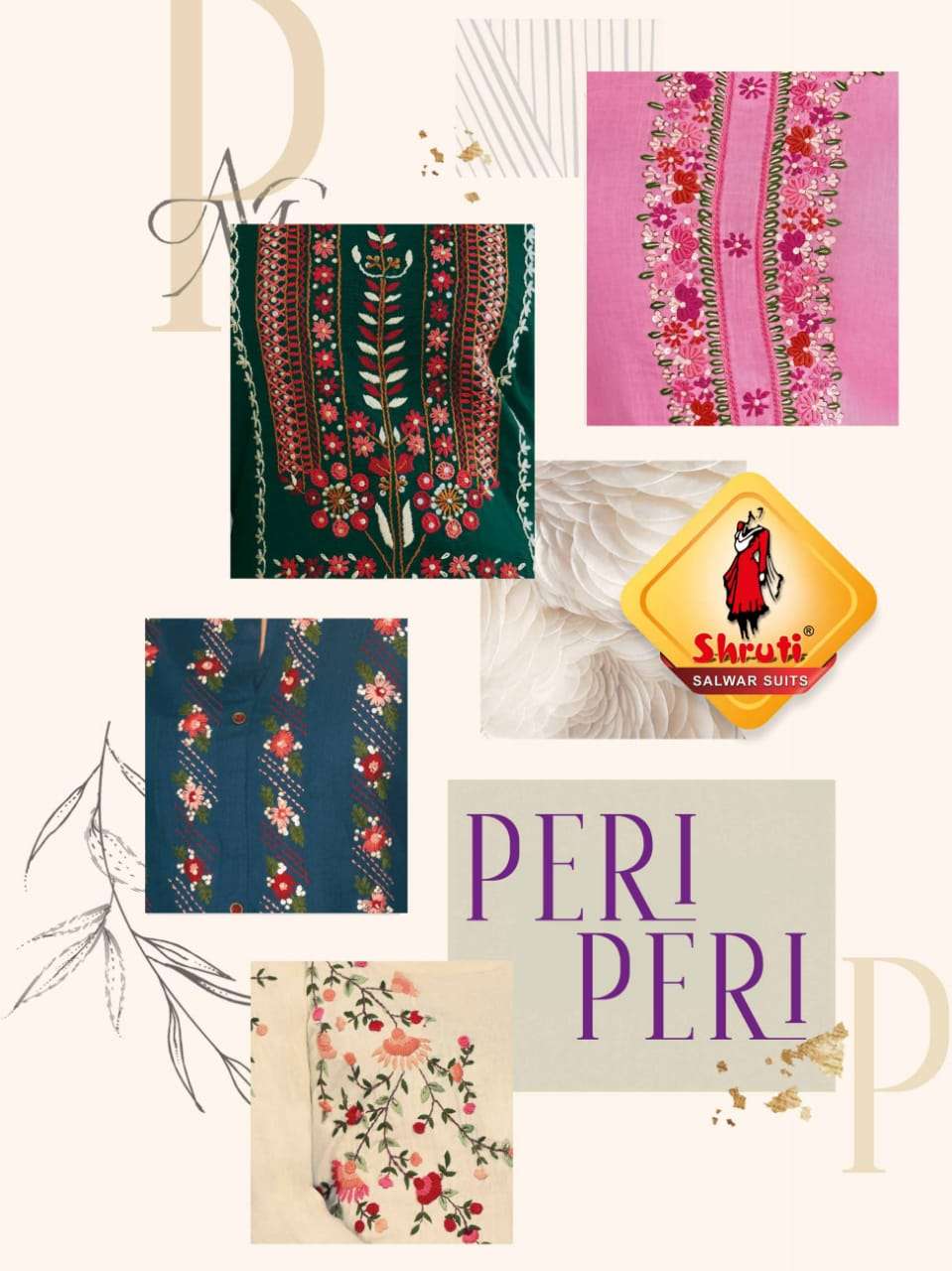 PERI PERI BY SHRUTI BRAND PURE COTTON LINEN WITH DESIGNER ANCHOR THREAD HAND WORK KURTI WHOLESALER A...