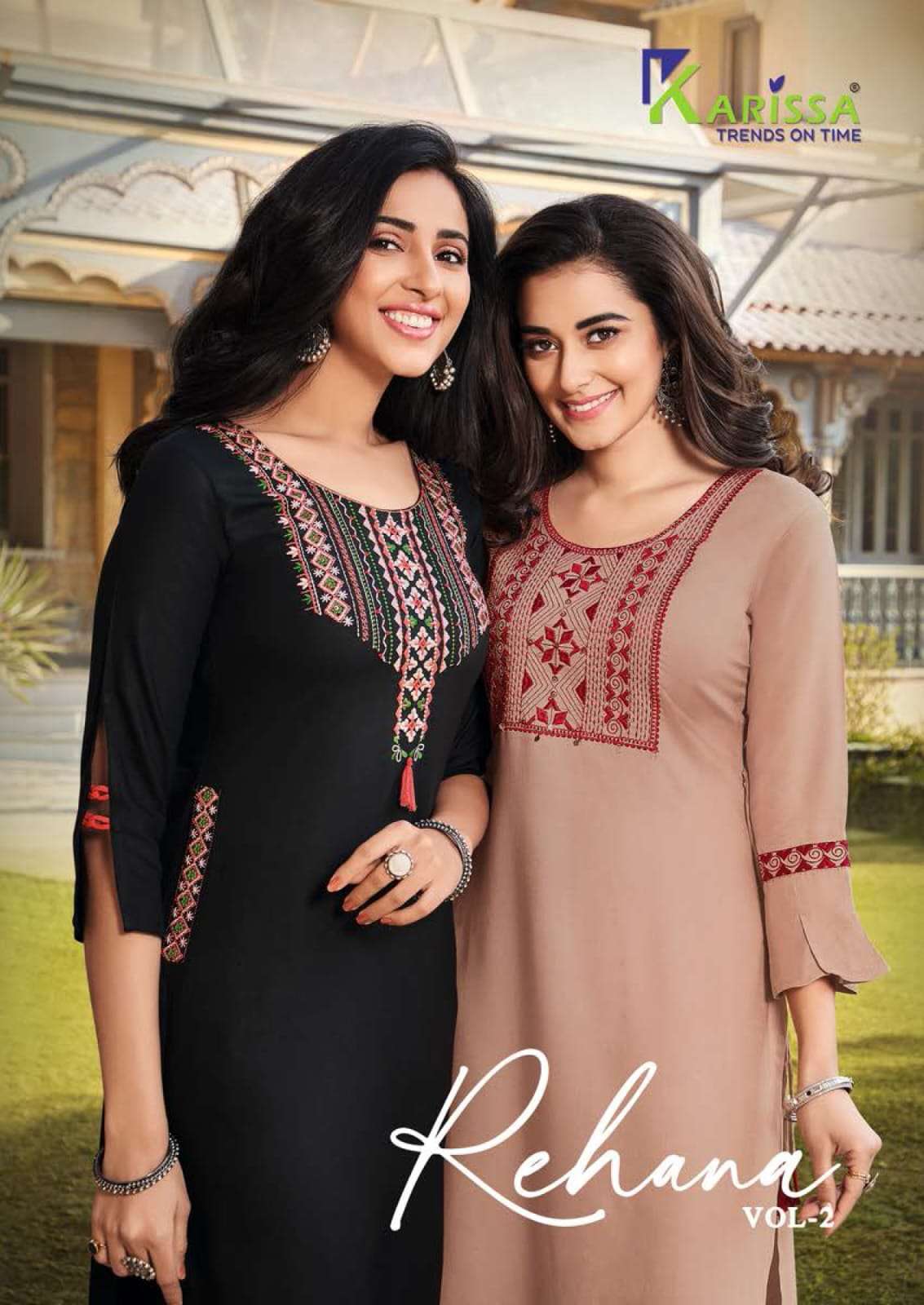 REHANA VOL 2 BY KARISSA® BRAND 14 KG RAYON THREAD & HAND WORK KURTI WITH POCKET WHOLESALER AND DEAL...