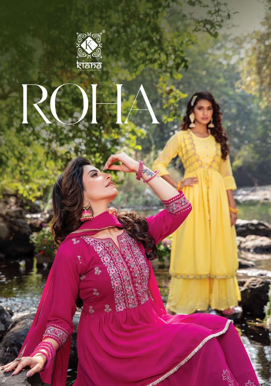 ROHA BY KIANA BRAND EMBROIDERY AND GOTA PATTI WORK KURTI WITH SHARARA, GARARA, SKIRT, PLAZZO AND GEO...