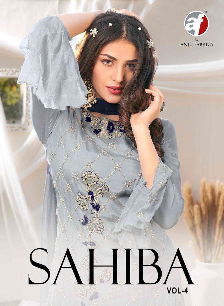 AF SAHIBA PURE CHINNON HAND WORK KURTI WITH SHARARA AND DUPATTA BY S3FOREVER WHOLESALER AND DEALER