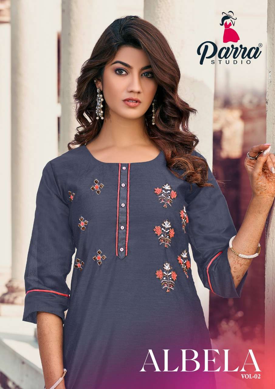 ALBELA VOL 2 BY PARRA STUDIO BRAND CHANDERI WITH KHATLI WORK KURTI WITH KHATLI WORK PANT WITH POCKET...