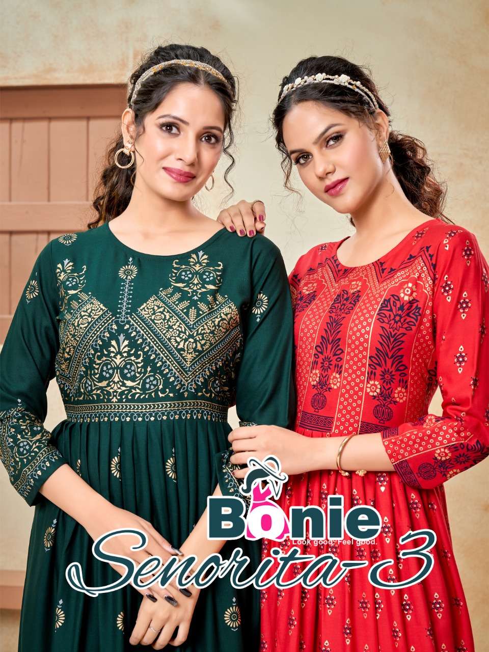 BONIE - SENORITA - 3 - FULL FLARE ANARKALI KURTI - S3FOREVER GUJARAT WHOLESALER AND DEALER