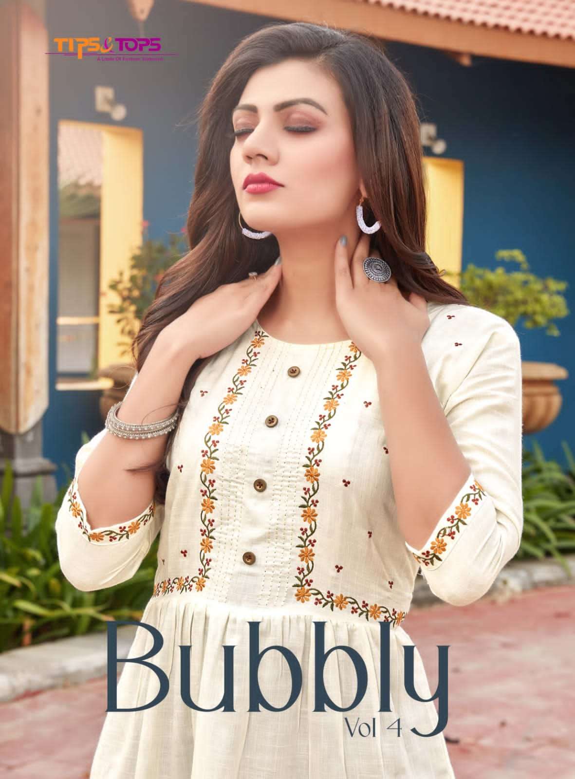 BUBBLY VOL 04 BY TIPS & TOPS BRAND HEAVY RAYON EMBROIDERY WORK TOP WHOLESALER AND DEALER