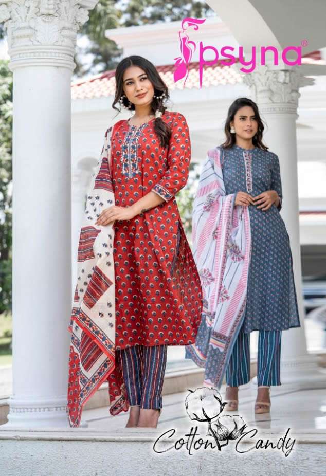 COTTON CANDY BY PSYNA BRAND COTTON CAMRIC KURTI WITH COTTON PANT AND PRINTED DUPATTA WHOLESALER AND ...