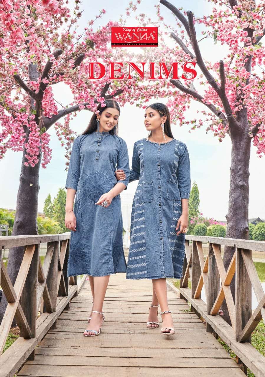 DENIMS BY WANNA BRAND ORIGINAL DENIM ONE PIECE KURTI FOR PARTY WHOLESALER AND DEALER