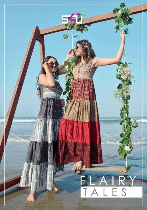 FLAIRY TALES BY S4U BY SHIVALI BRAND HANDLOOM MIDI GOWN FULL FLARE LONG GOWN KURTI WHOLESALER AND DE...