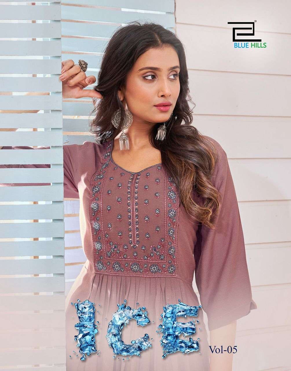 ICE VOL 3 BY BLUE HILLS BRAND 14KG RAYON EMBROIDERY WORK CRUSH PATTAN KURTI WHOLESALER AND DEALER