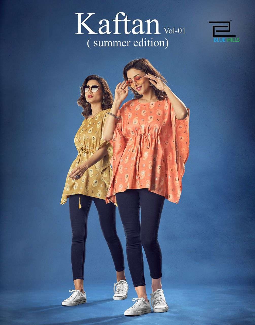 KAFTAN VOL 1 BY BLUE HILLS BRAND 14 KG RAYON PRINTED KAFTAN TOP WHOLESALER AND DEALER