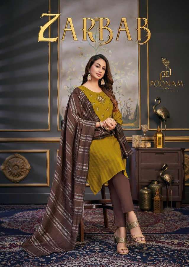 POONAM DESIGNER ZARBAB PURE RAYON HAND WORK KURTI WITH PANT AND DUPATTA BY S3FOREVER WHOLESALER AND ...