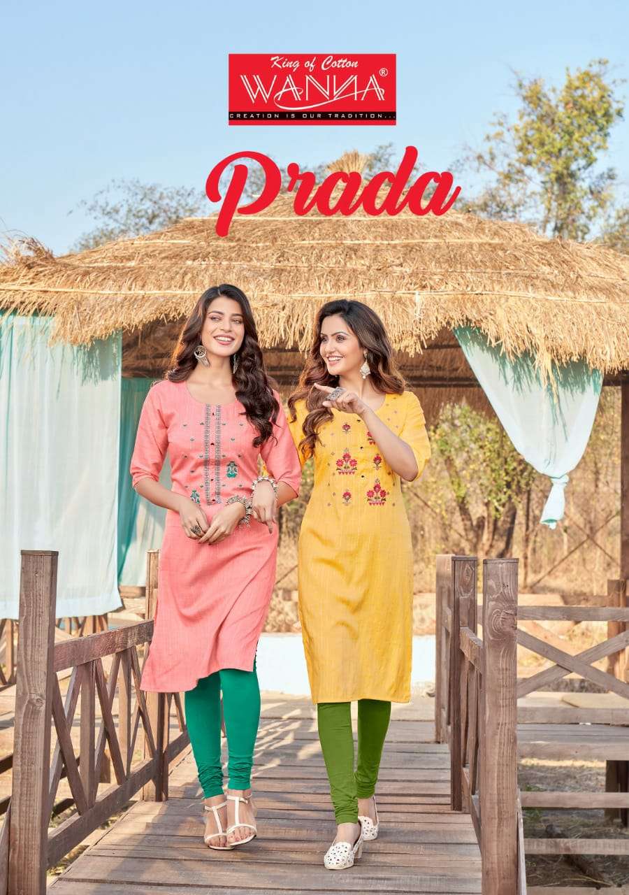 PRADA BY WANNA BRAND HEAVY LUREX EMBROIDERY FANCY RAYON KURTI WHOLESALER AND DEALER