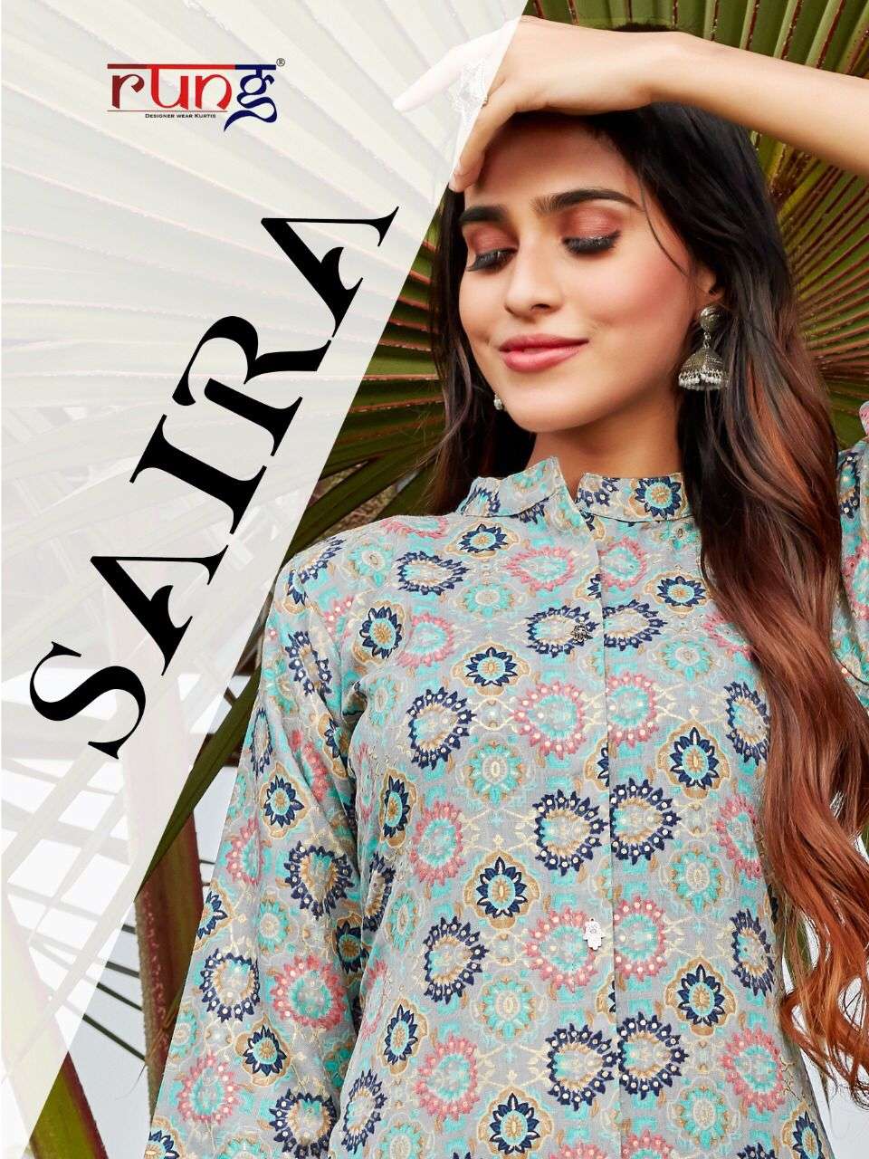 SAIRA BY RUNG BRAND RAYON FOIL PRINT A LINE KURTI WHOLESALER AND DEALER