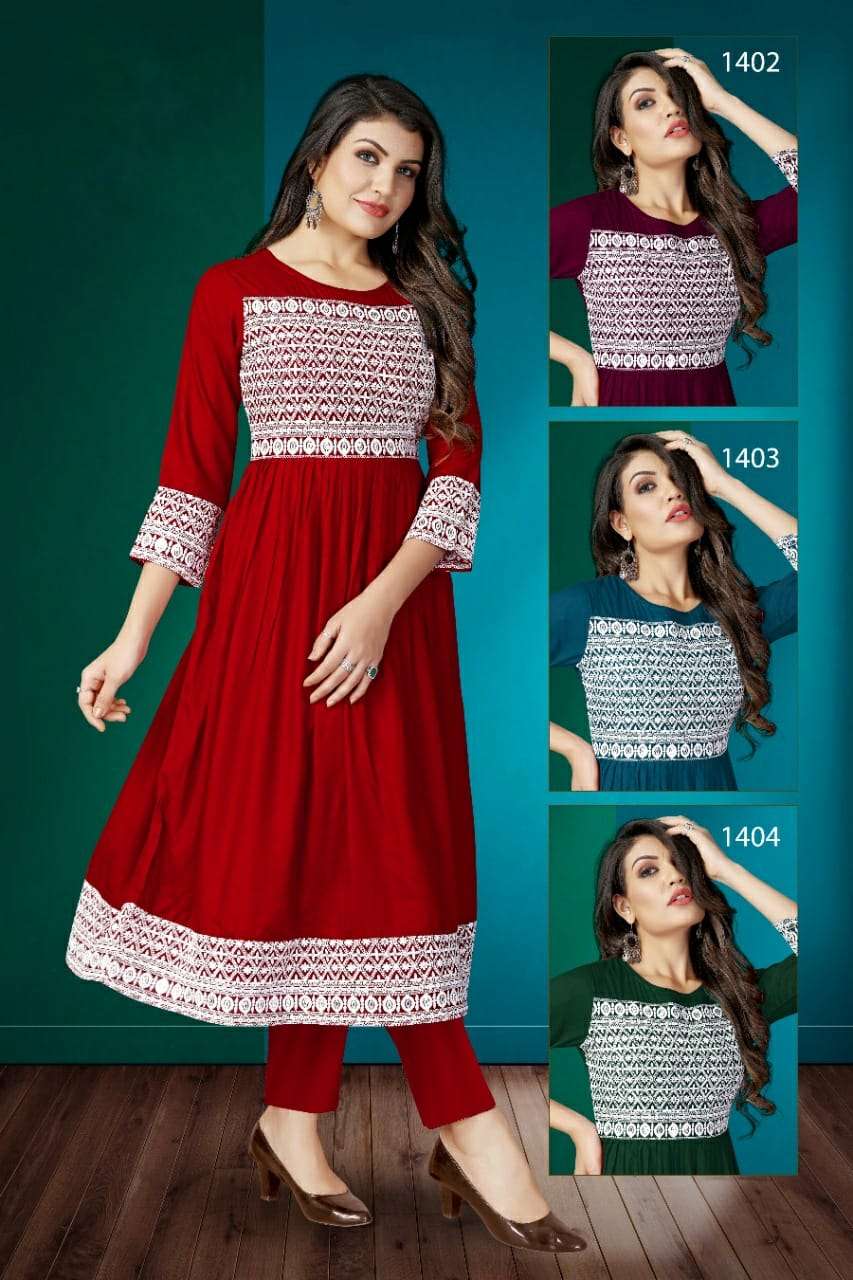 SCHIFFLI VOL 7 BY S3 FOREVER BRAND RAYON FANCY SCHIFILLI WORK KURTI WHOLESALER AND DEALER