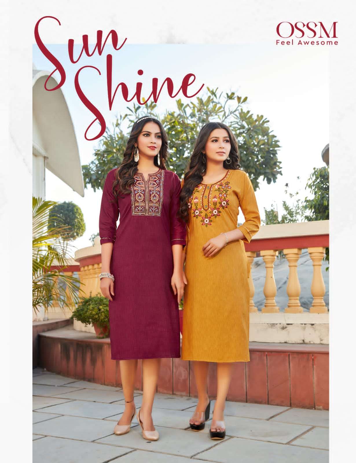 SUN SHINE BY OSSM BRAND SUMMER COLLECTION EMBROIDERY WORK FANCY LIQUIDE FABRIC KURTI WHOLESALER AND ...