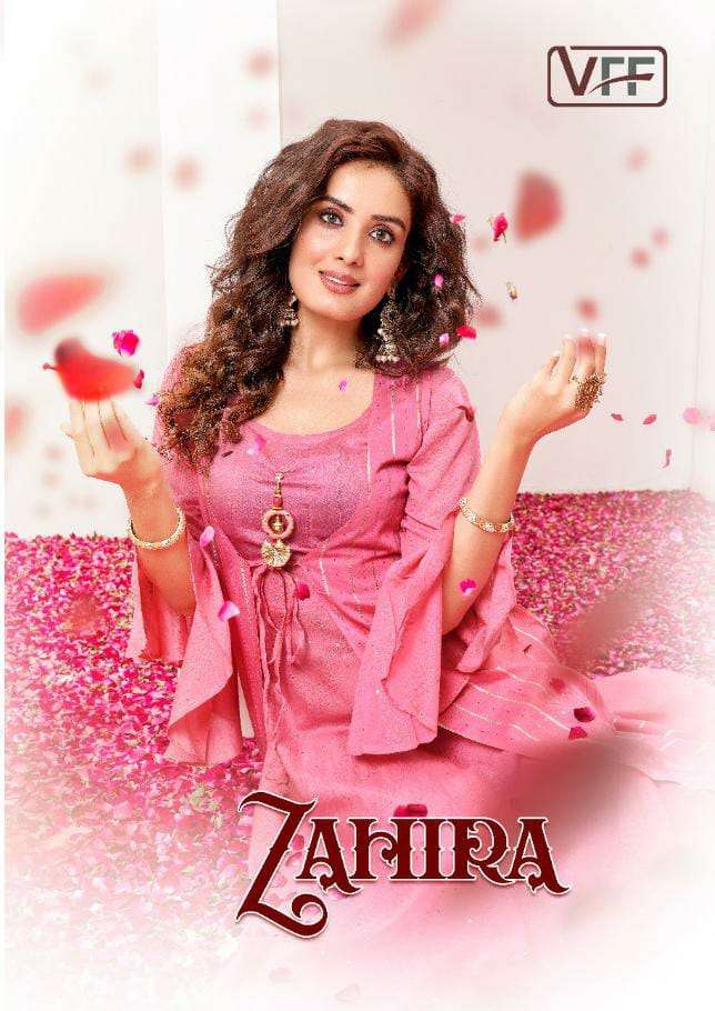 ZAHIRA BY VFF BRAND PURE CHANDERI DYE BAL COTTON SEQUENCE WORK KOTI PATTERN LONG GOWN KURTI WHOLESAL...