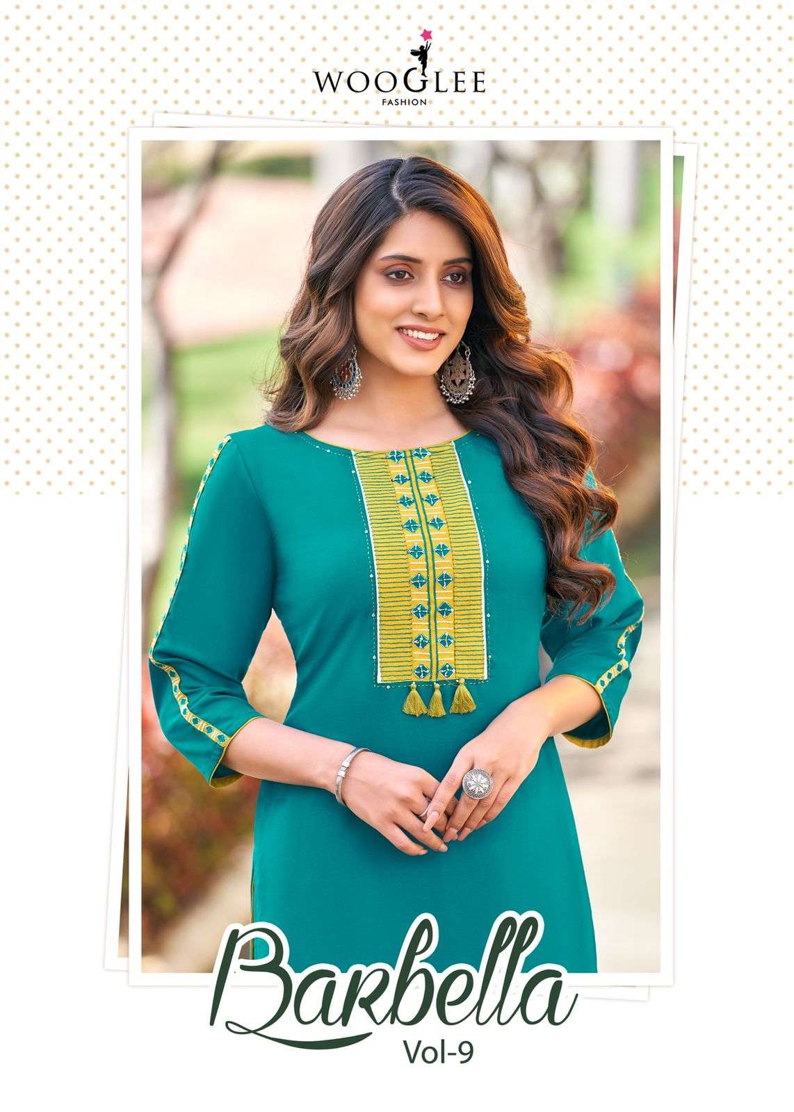 BARBELLA VOL 9 BY WOOGLEE BRAND HEAVY RAYON EMBROIDERY AND HANDWORK KURTI BY S3FOREVER GUJARAT WHOLE...