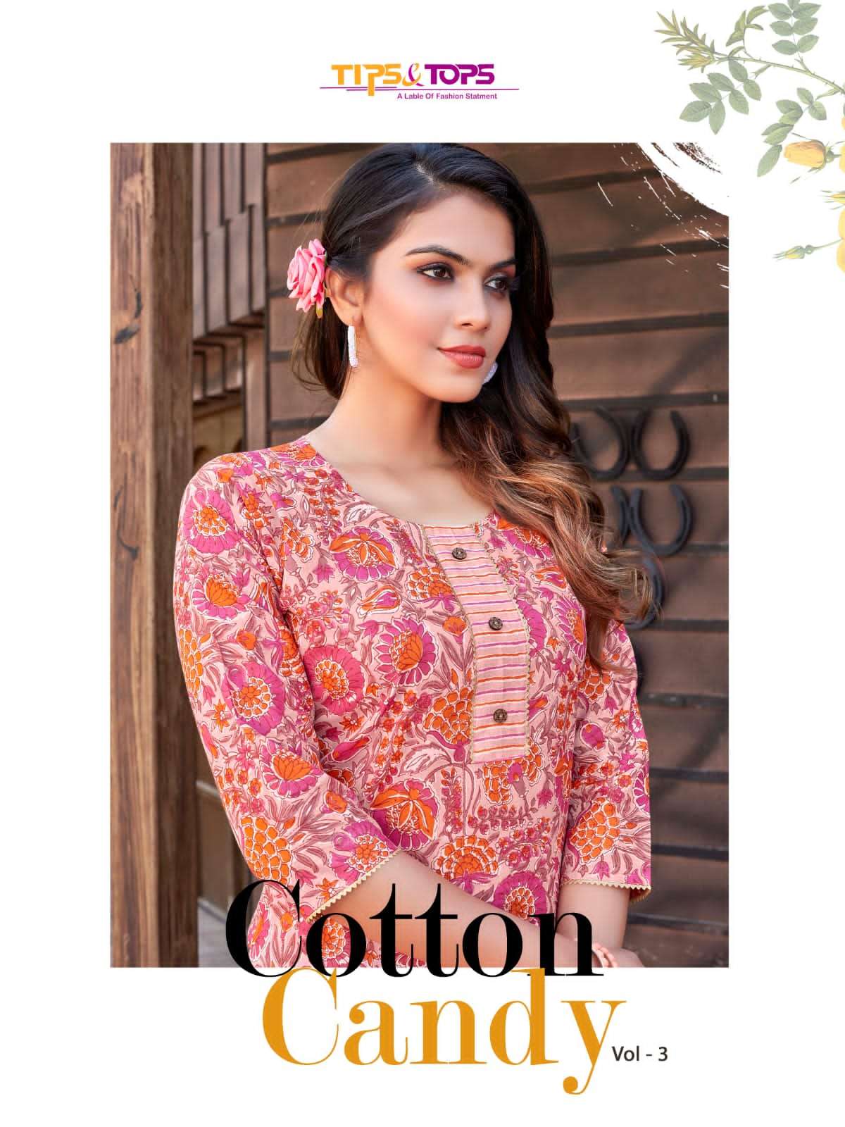 COTTON CANDY VOL 03 BY TIPS & TOPS BRAND SUMMER SPECIAL FANCY COTTON PRINTED KURTI WITH COTTON PANT ...