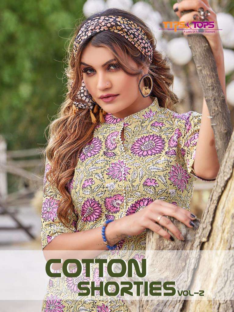 COTTON SHORTIES VOL 02 BY TIPS & TOPS BRAND COTTON PRINTED FANCY SHORT TOP WHOLESALER AND DEALER