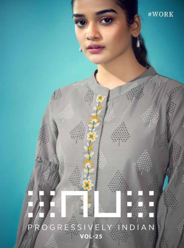 NU- VOL-25 BY NU BRAND VISCOSE SILK FANCY PRINTED LONG TOP WHOLESALER AND DEALER