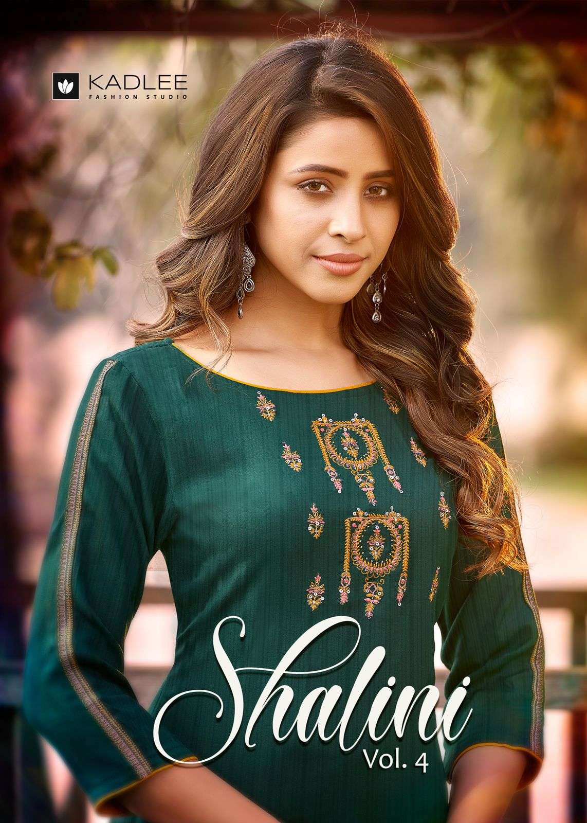 SHALINEE VOL 4 BY KADLEE BRAND NYLON VISCOSE FANCY WORK KURTI WITH COTTON SLUB LYCRA PANT WHOLESALER...