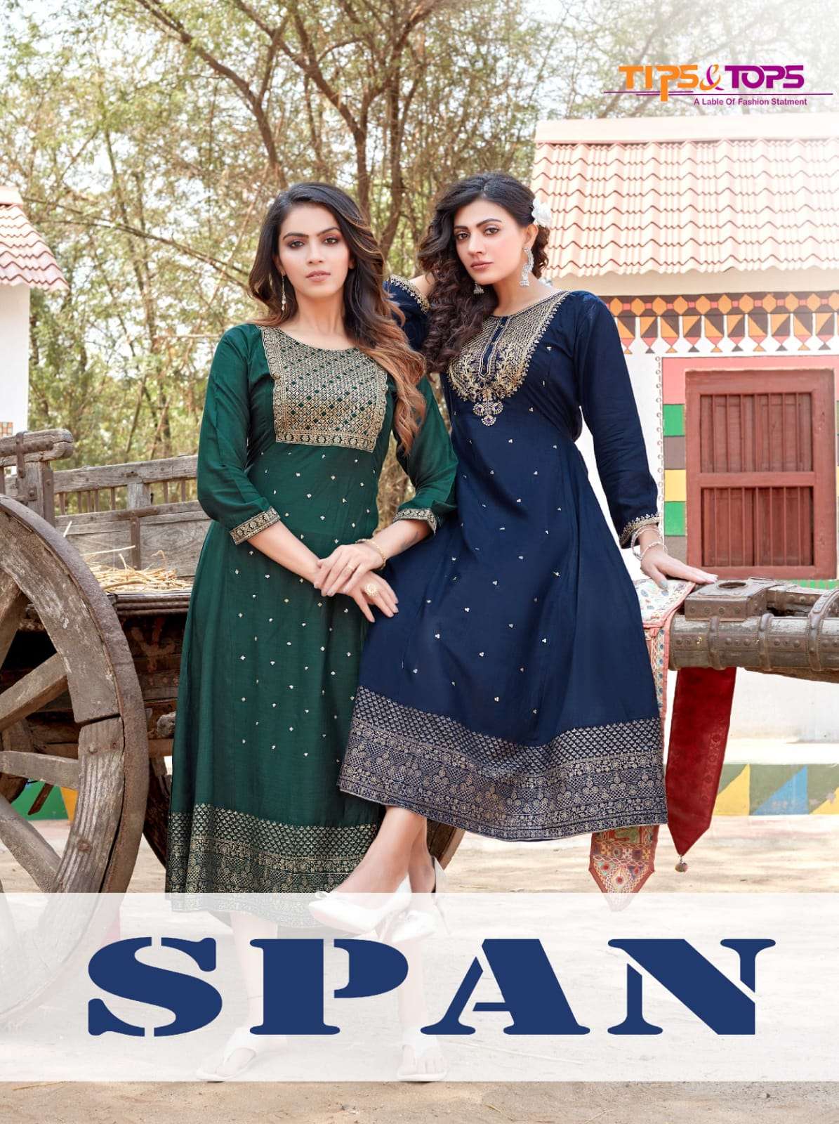 SPAN BY TIPS & TOPS BRAND RAYON HAND WORK AND SEQUENCE WORK WITH GOLD PRINT LONG GOWN KURTI WHOLESAL...