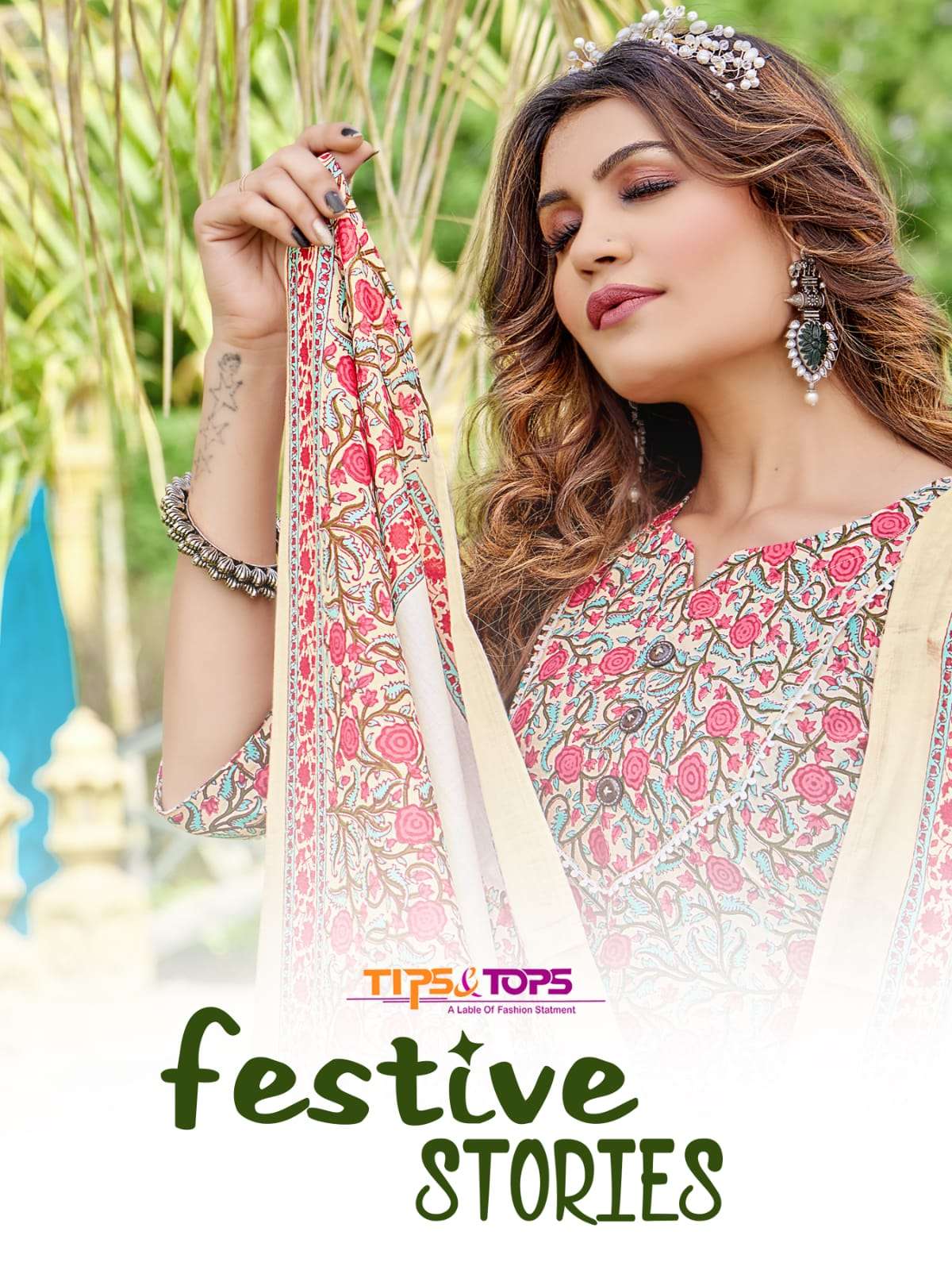 FESTIVE STORIES BY  TIPS & TOPS BRAND PURE COTTON WITH CLASSY PRINT FLAIR  KURTI WITH COTTON PANT AN...