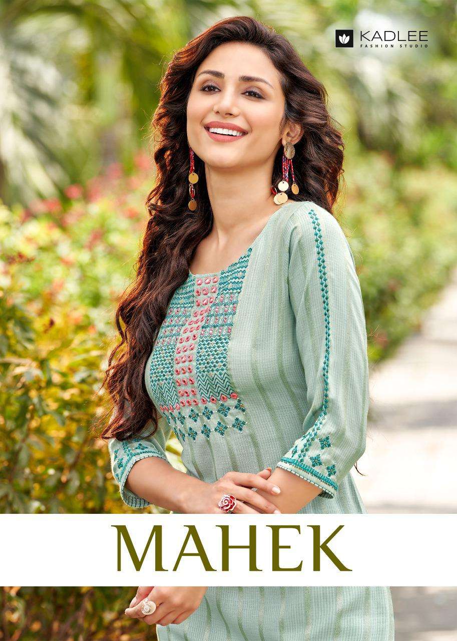 MAHEK BY KADLEE BRAND RAYON WEAVING LUREX HANDWORK AND EMBROIDERY WORK STRAIGHT KURTI WHOLESALER AND...