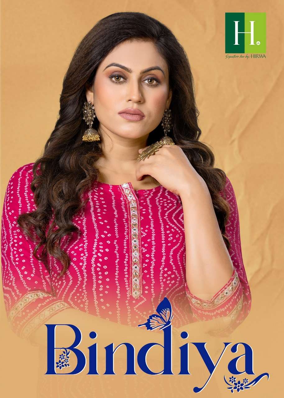 BINDIYA BY HIRWA BRAND RAYON CLASSY BANDHNI PRINT AND TIE WORK STRAIGHT KURTI WITH POCKET WHOLESALE ...