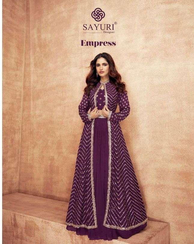 EMPRESS BY SAYURI DESIGNER BRAND CHINON AND DOLLA SILK AND REAL GEORGETTE FABRIC WITH HEAVY HAND WOR...