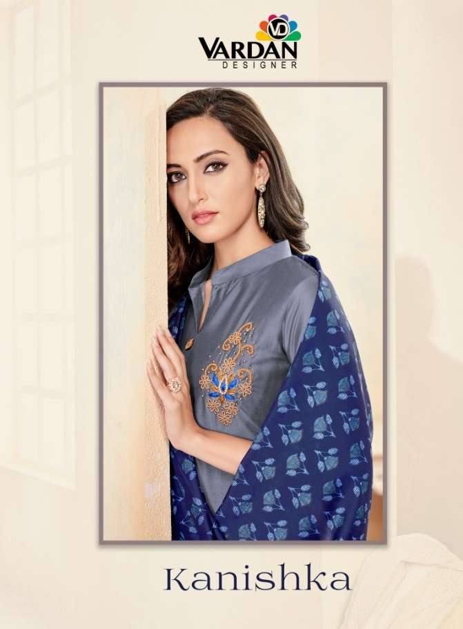 KANISHKA VOL-1 BY VARDAN DESIGNER BRAND JAM COTTON WITH HANDWORK AND EMBROIDERY WORK KURTI WITH UNST...