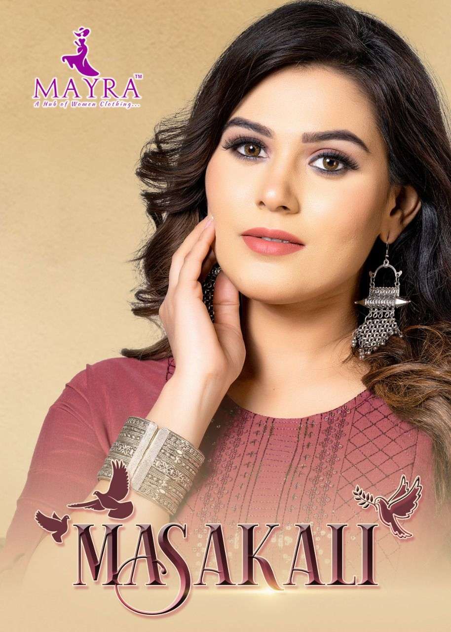 MASAKALI BY MAYRA BRAND VOLCANO SLUB WITH SEQUENCE WORK UMBRELLA STYLE LONG GOWN KURTI WHOLESALER AN...