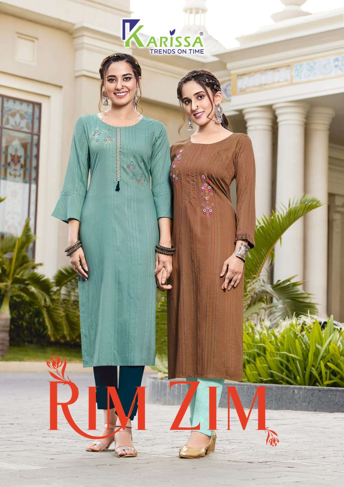 RIM ZIM BY KARISSA BRAND  HEAVY FANCY VISCOSE WEAVING EFFECT WITH THREAD MANUAL AND HANDWORK KURTI W...