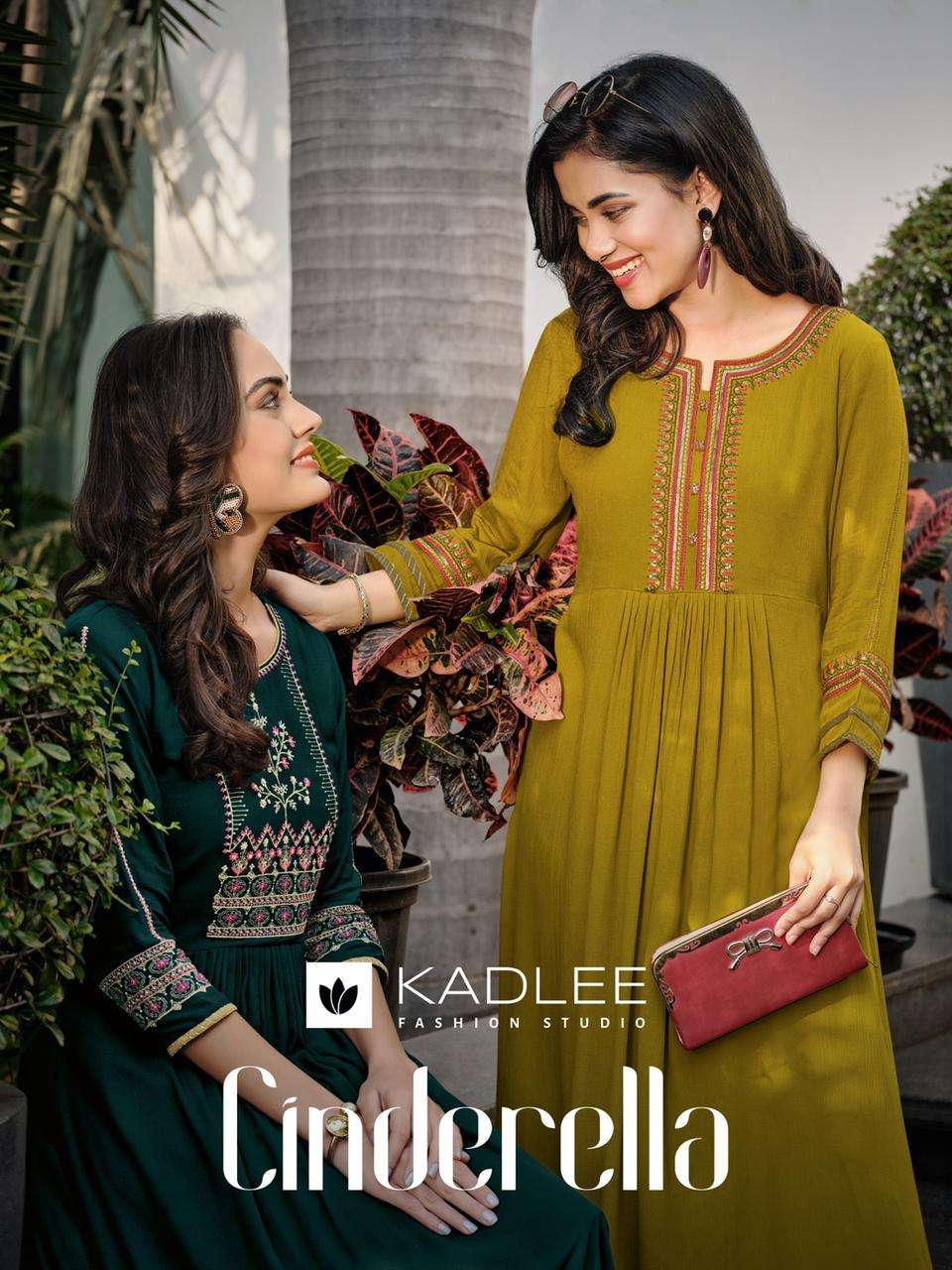 CINDERELLA BY KADLEE BRAND RINCLE RAYON WITH HALF INNER HANDWORK AND EMBROIDERY WORK STRAIGHT KURTI ...