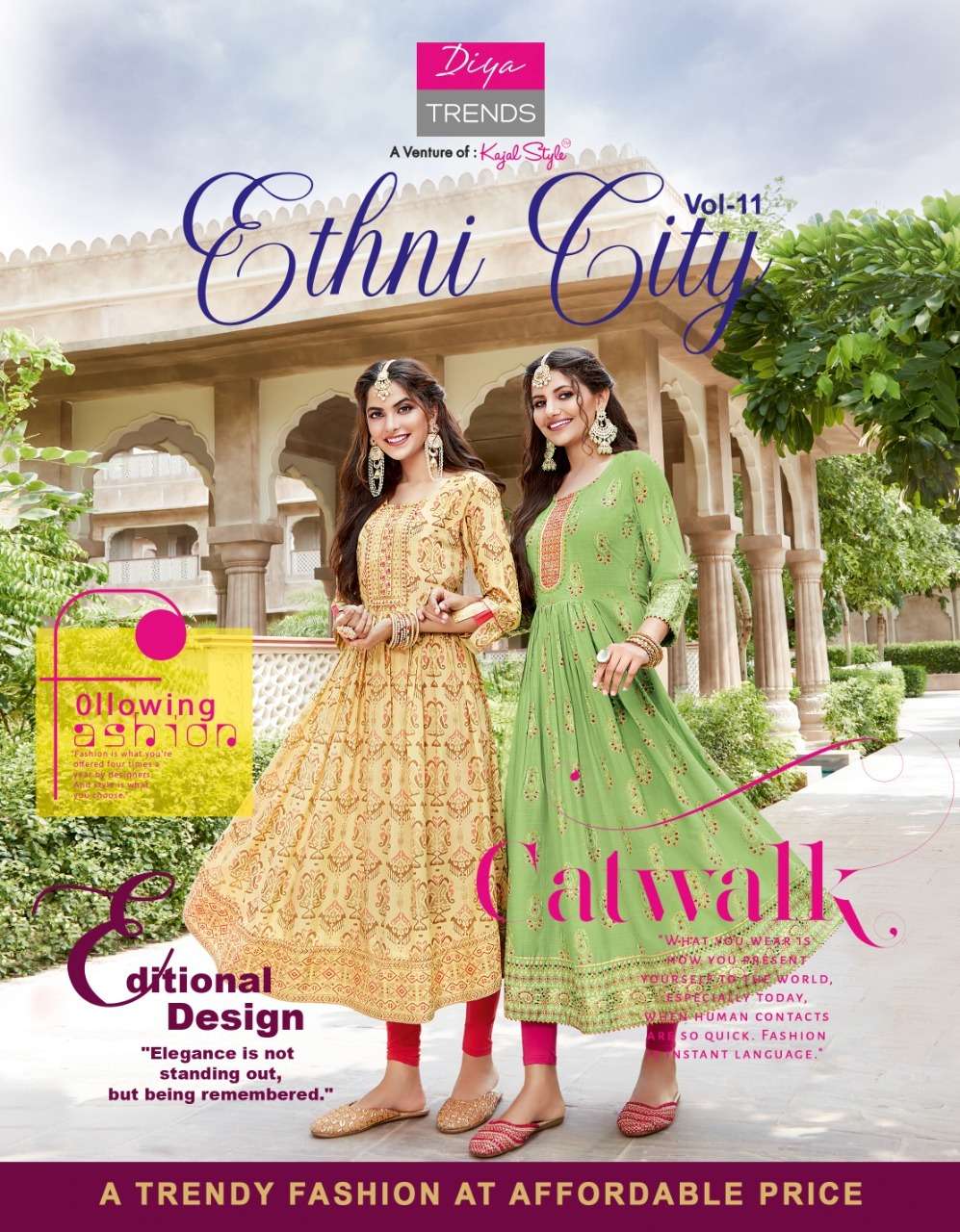 ETHNICITY VOL 11 BY DIYA TRENDS BRAND HEAVY RAYON WITH FANCY EMBROIDERY WORK AND CLASSY GOLD PRINT L...