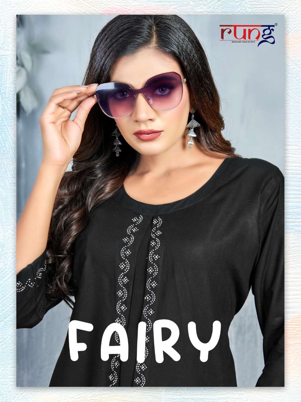 FAIRY BY RUNG BRAND HEAVY RAYON WITH FANCY DIAMOND WORK LONG GOWN KURTI WHOLESALER AND DEALER