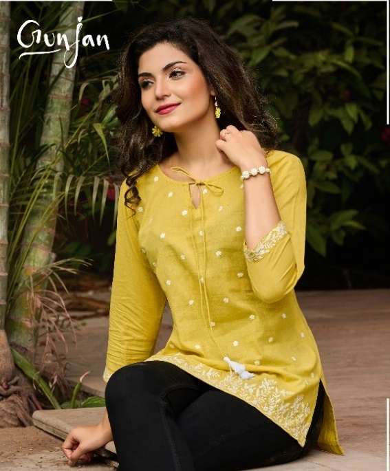 GUNJAN BY 100MILES BRAND PURE COTTON WITH HEAVY CHICKANKARI WORK FANCY TOP WHOLESALER AND DEALER